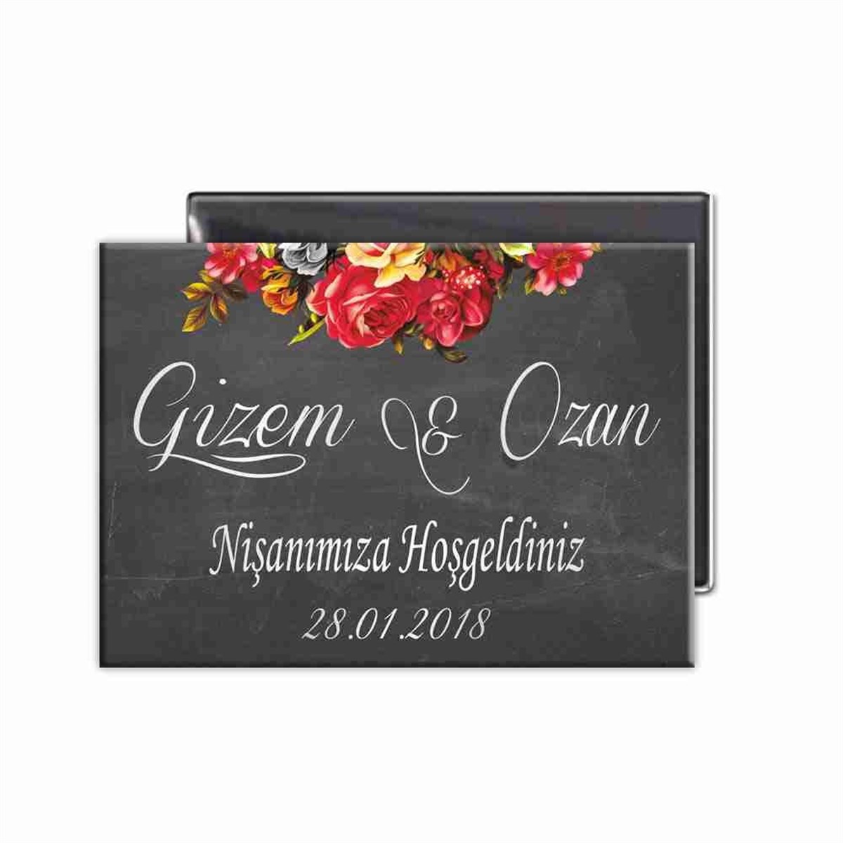Tebeşir Tahta Konsept Nişan Süsü 