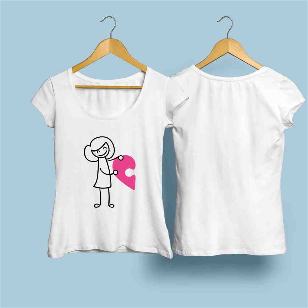 Tişört Kişiye Özel Kadın Baskılı Aşk 1 Adet 