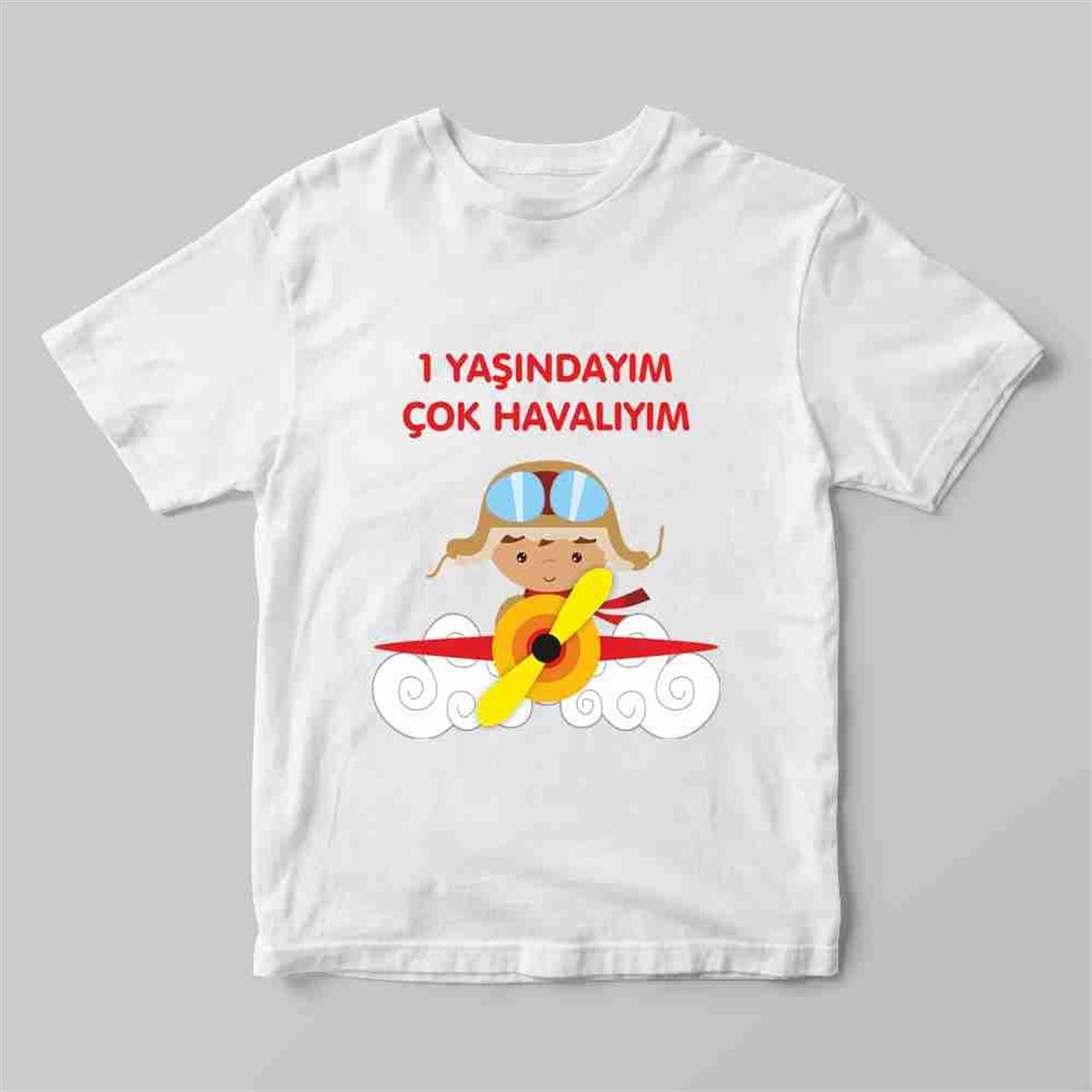 Tişört Zıbın Baskı Uçak Temalı  