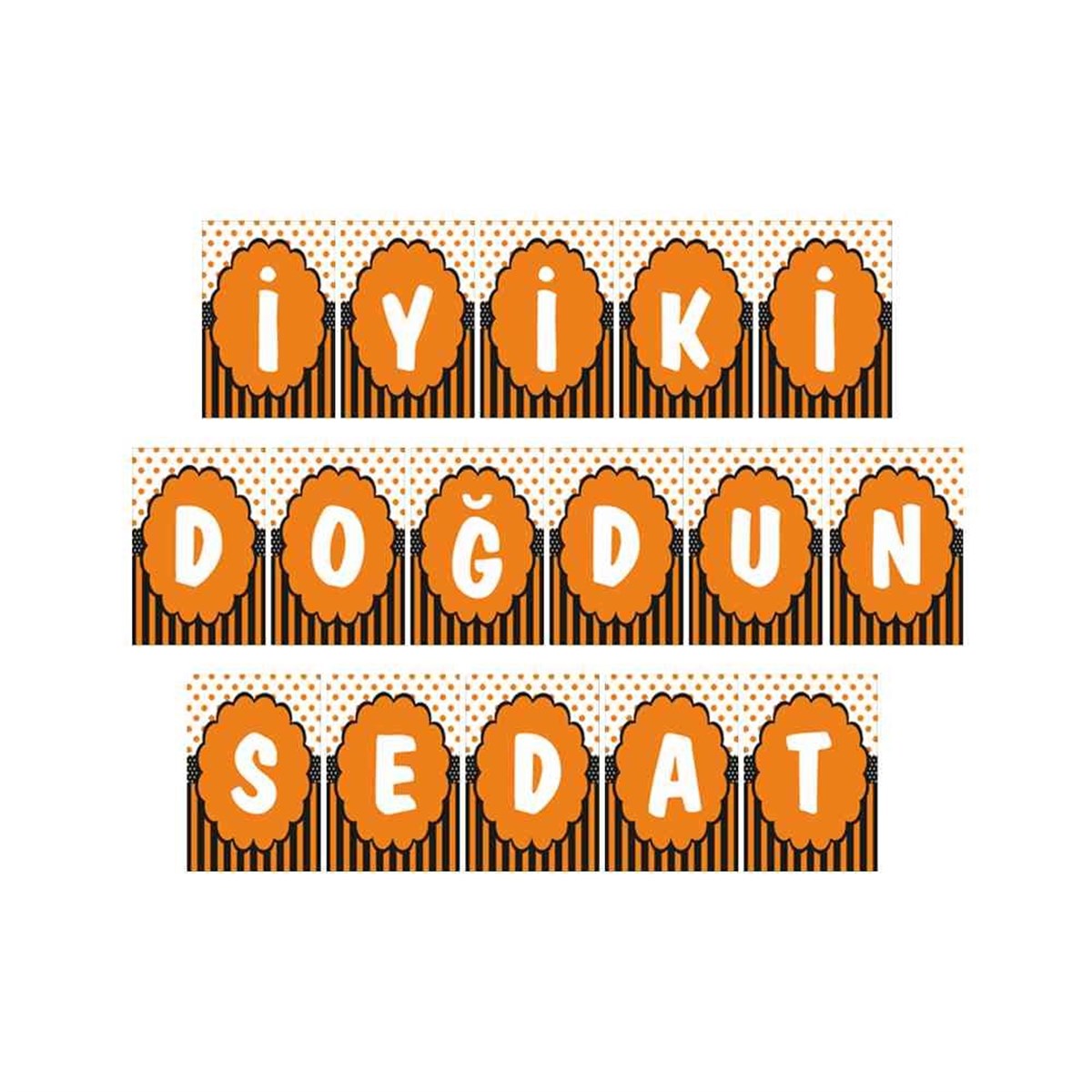 Turuncu Konsept Harf Banner 