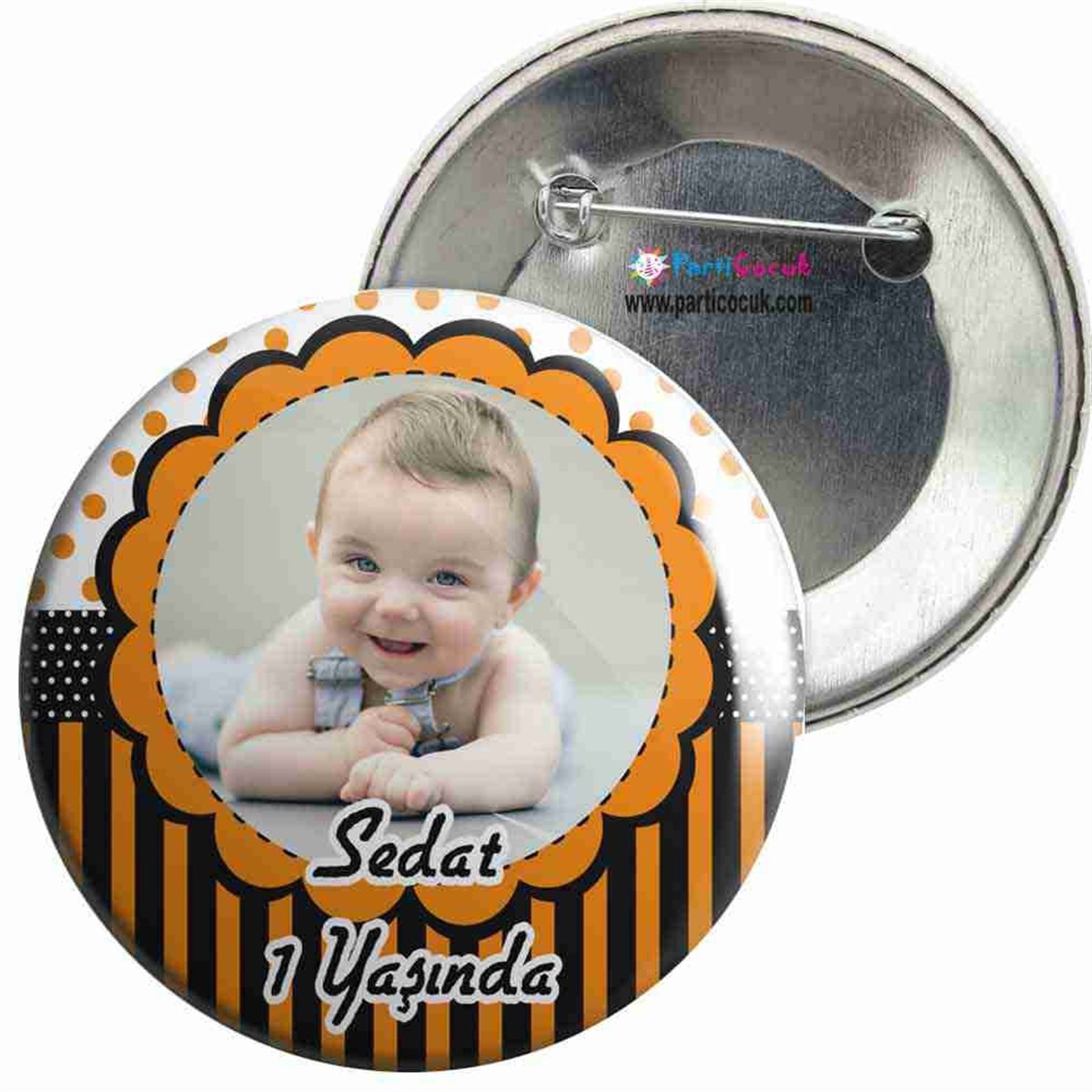 Turuncu Konsept İğneli Rozet  