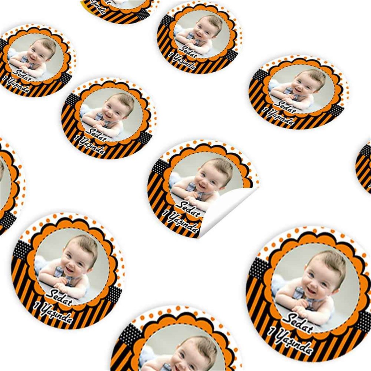Turuncu Konsept Sticker 30 Adet 