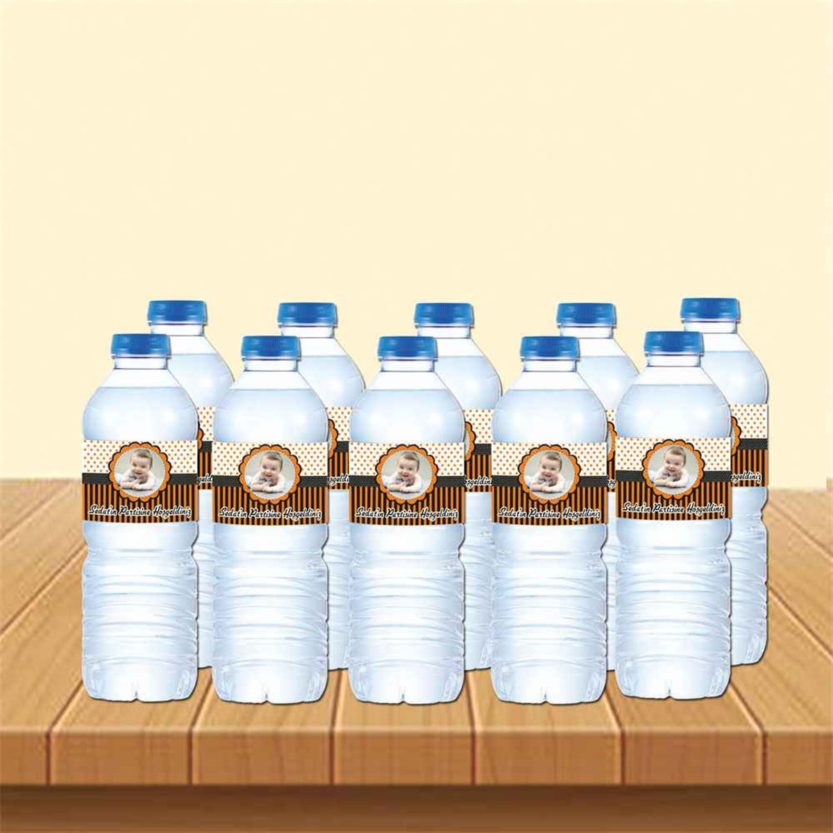 Turuncu Temalı Su Şisesi Bandı    