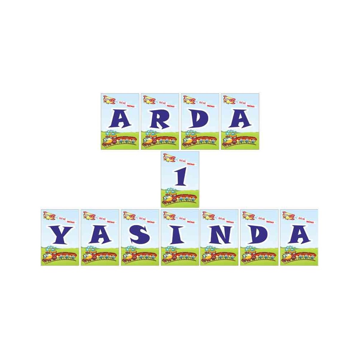 Uçak ve Tren Konsept Harf Banner 