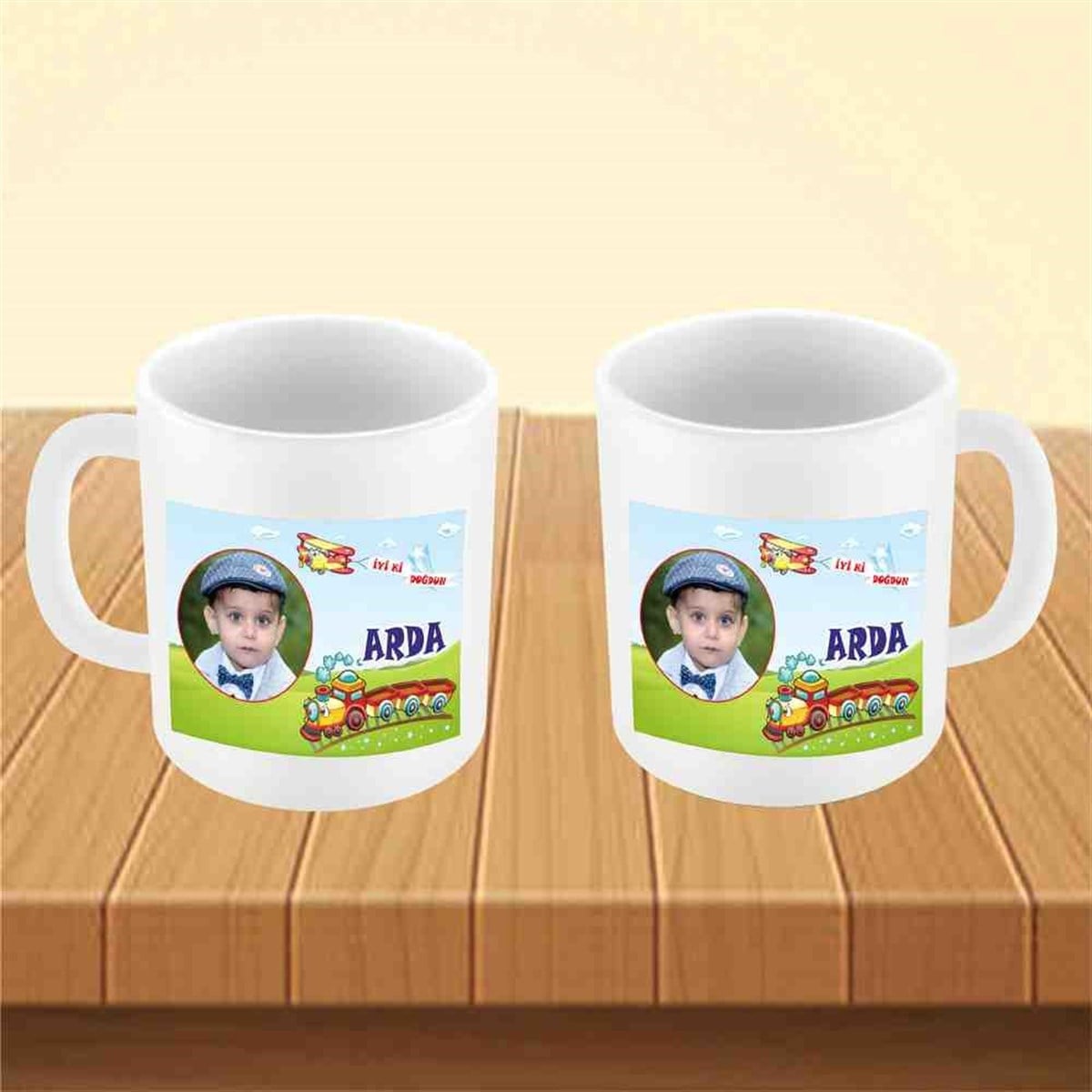 Uçak ve Tren Konsept Kupa Bardak Mug 