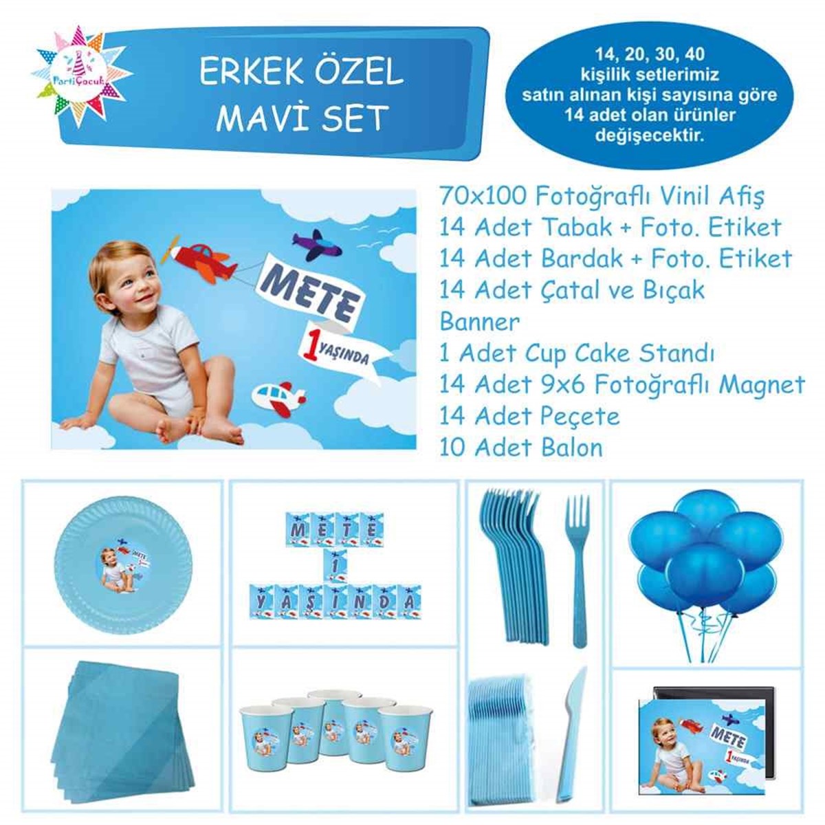 Uçaklar Konsept Doğum Günü Özel Set 