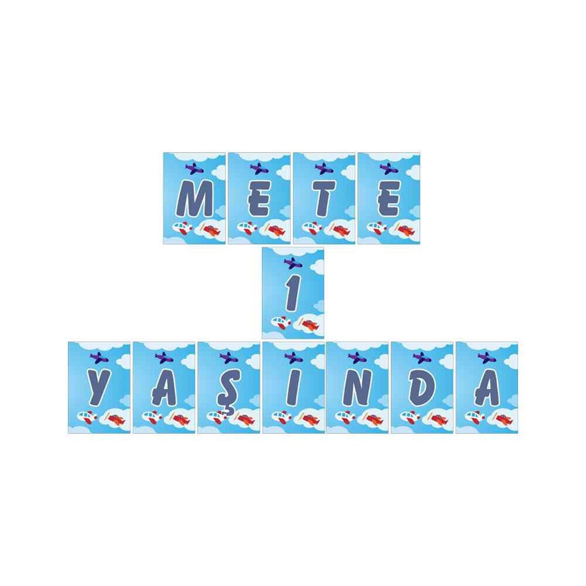 Uçaklar Konsept Harf Banner 