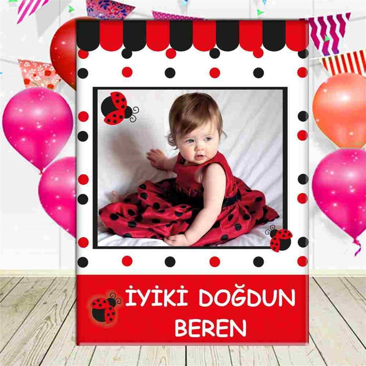 Uğur Böceği Konsept Ayaklı Pano  