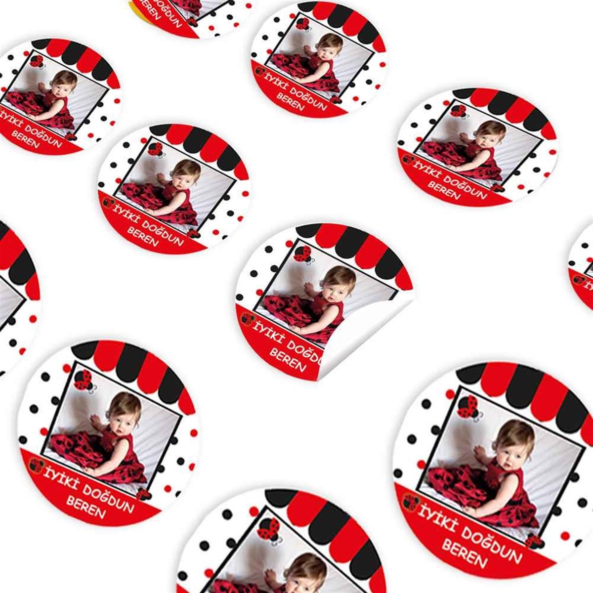 Uğur Böceği Konsept Sticker 30 Adet 