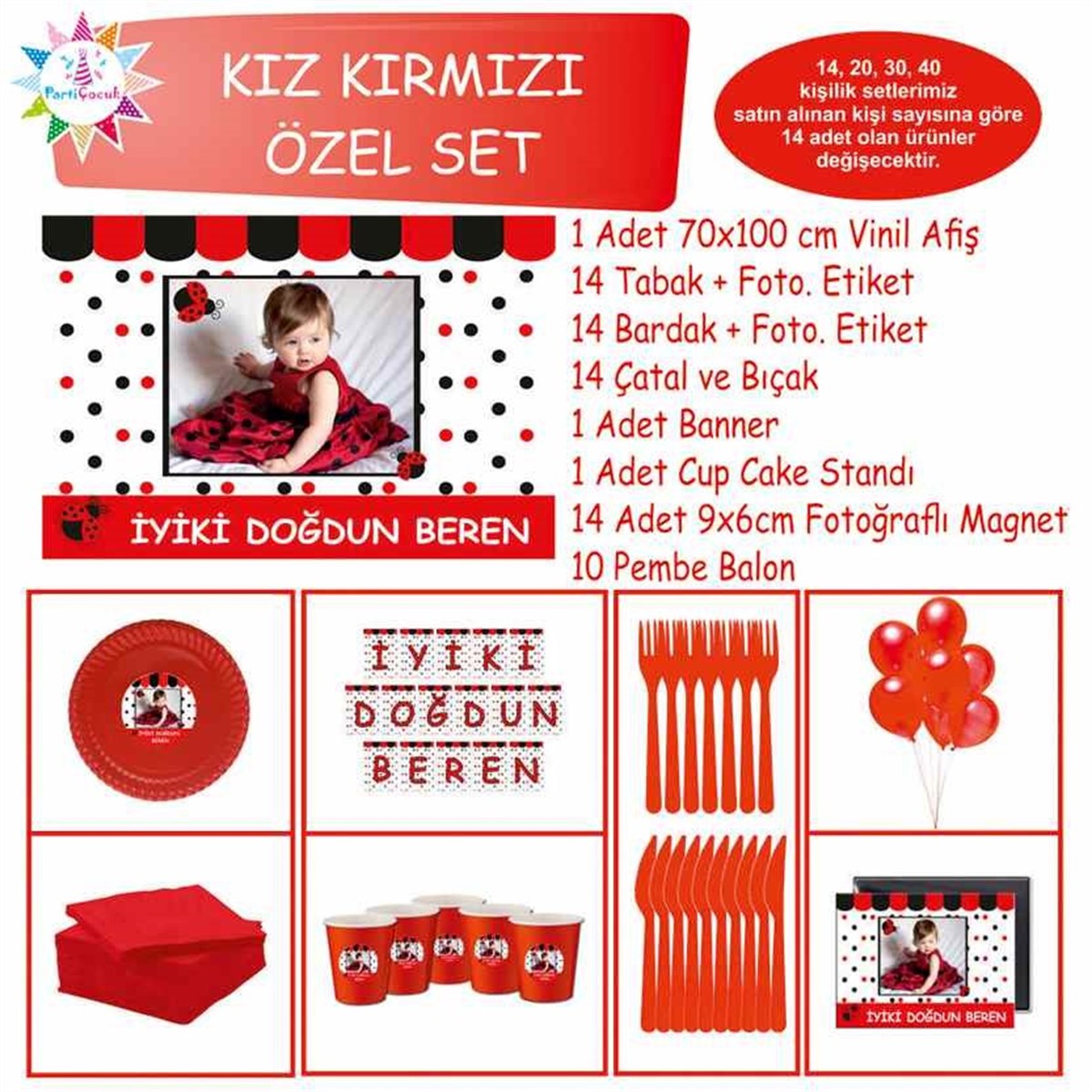 Uğur Böceği Parti Tema Seti Özel Set 