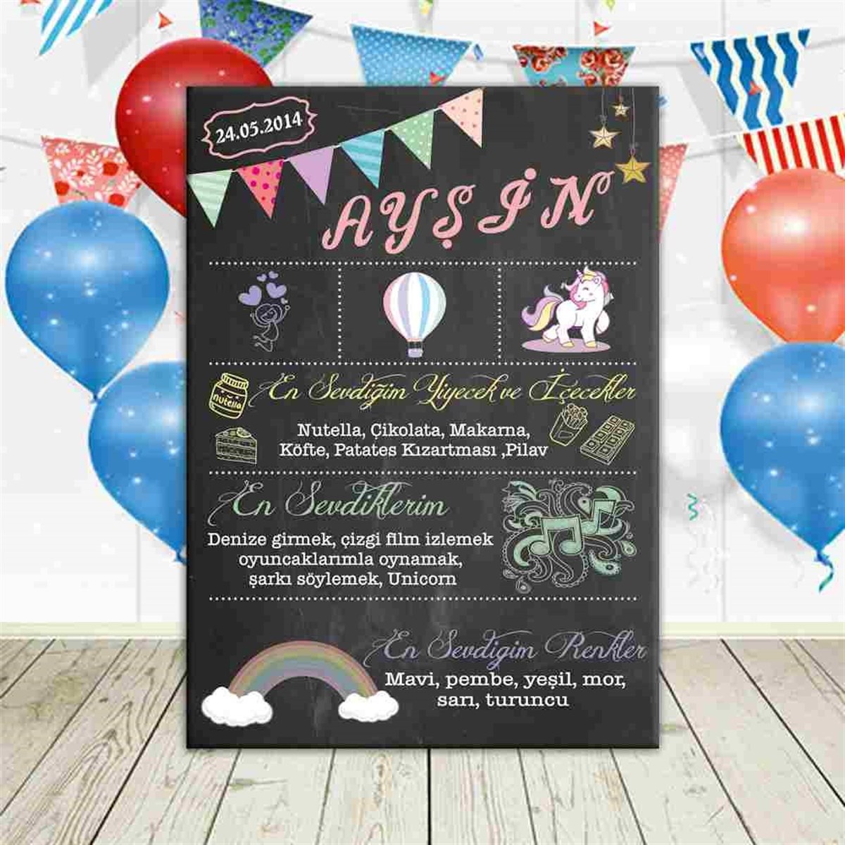 Unicorn Kişiye Özel Ayaklı Künye Pano 