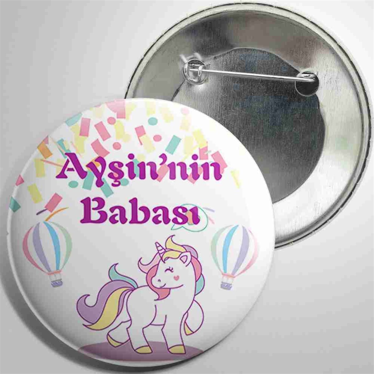 Unicorn Kişiye Özel İğneli Metal Rozet  