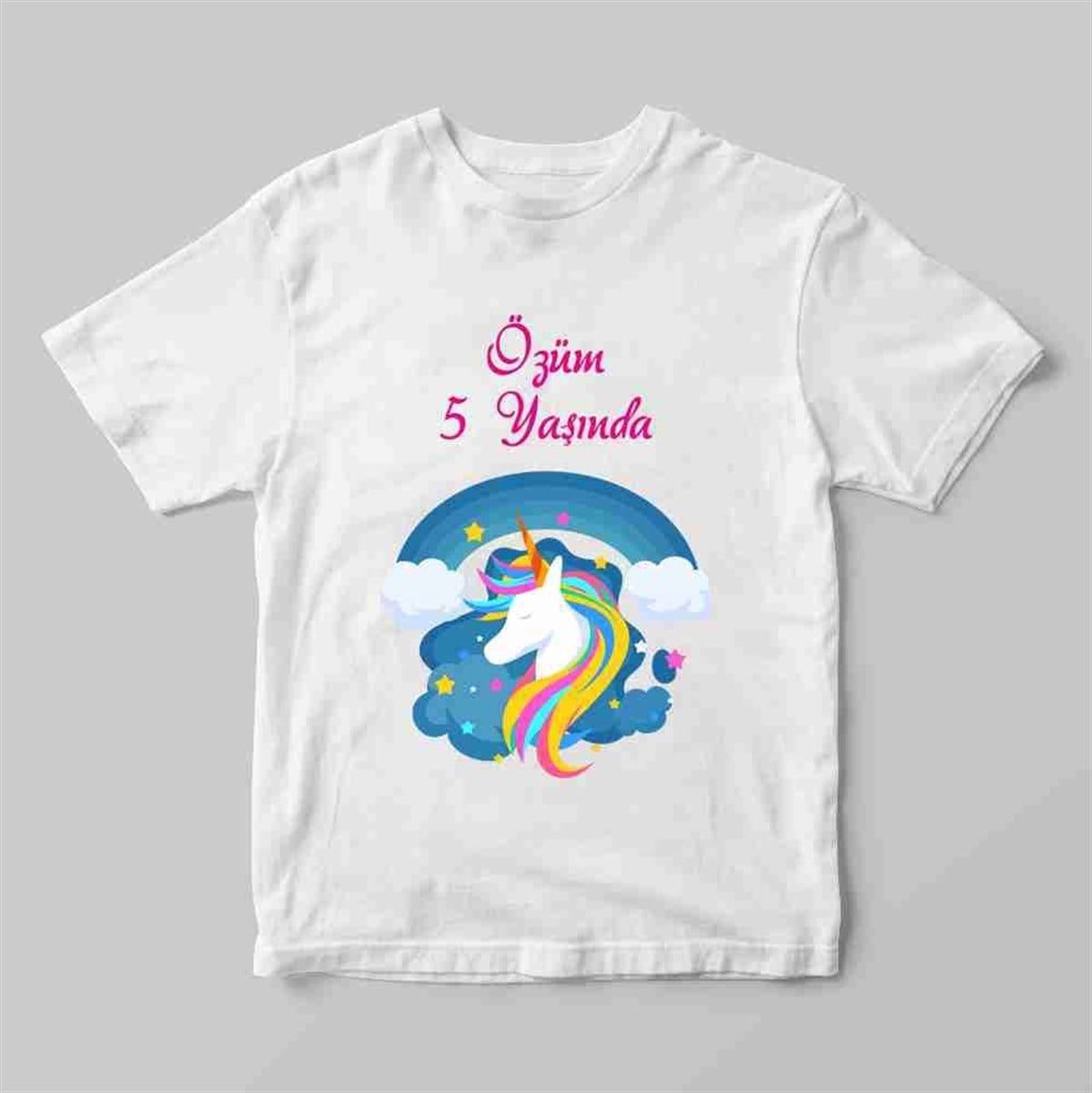 Unicornlu Tişört Kız Bebek Özel Baskı 