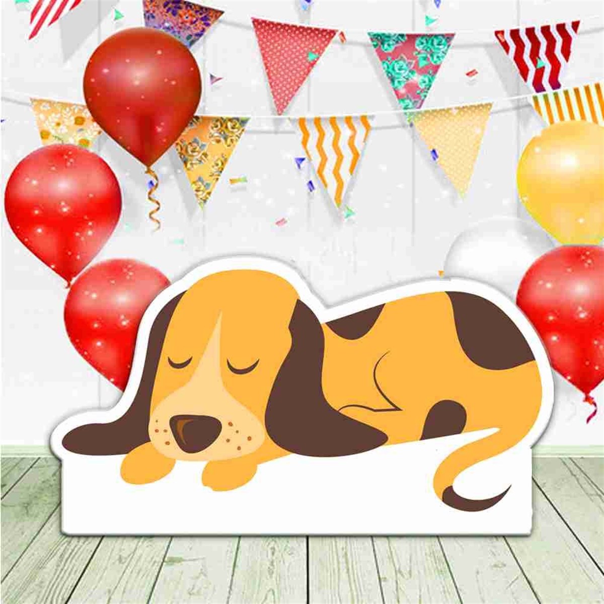 Uyuyan Köpek Doğum Günü Süsleme Pano 