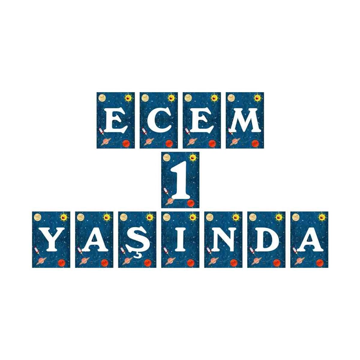 Uzay Konsept Harf Banner  