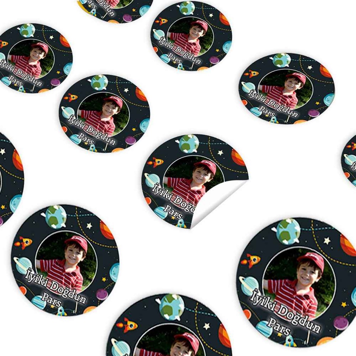 Uzay ve Gezegenler  Konsept Sticker 30 Adet 