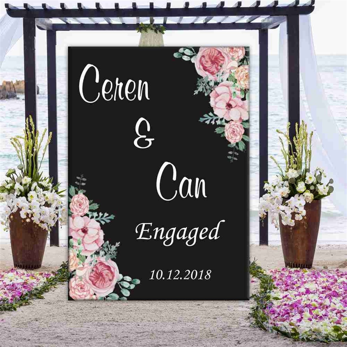 Vintage Engaged Nişan Giriş Pano 