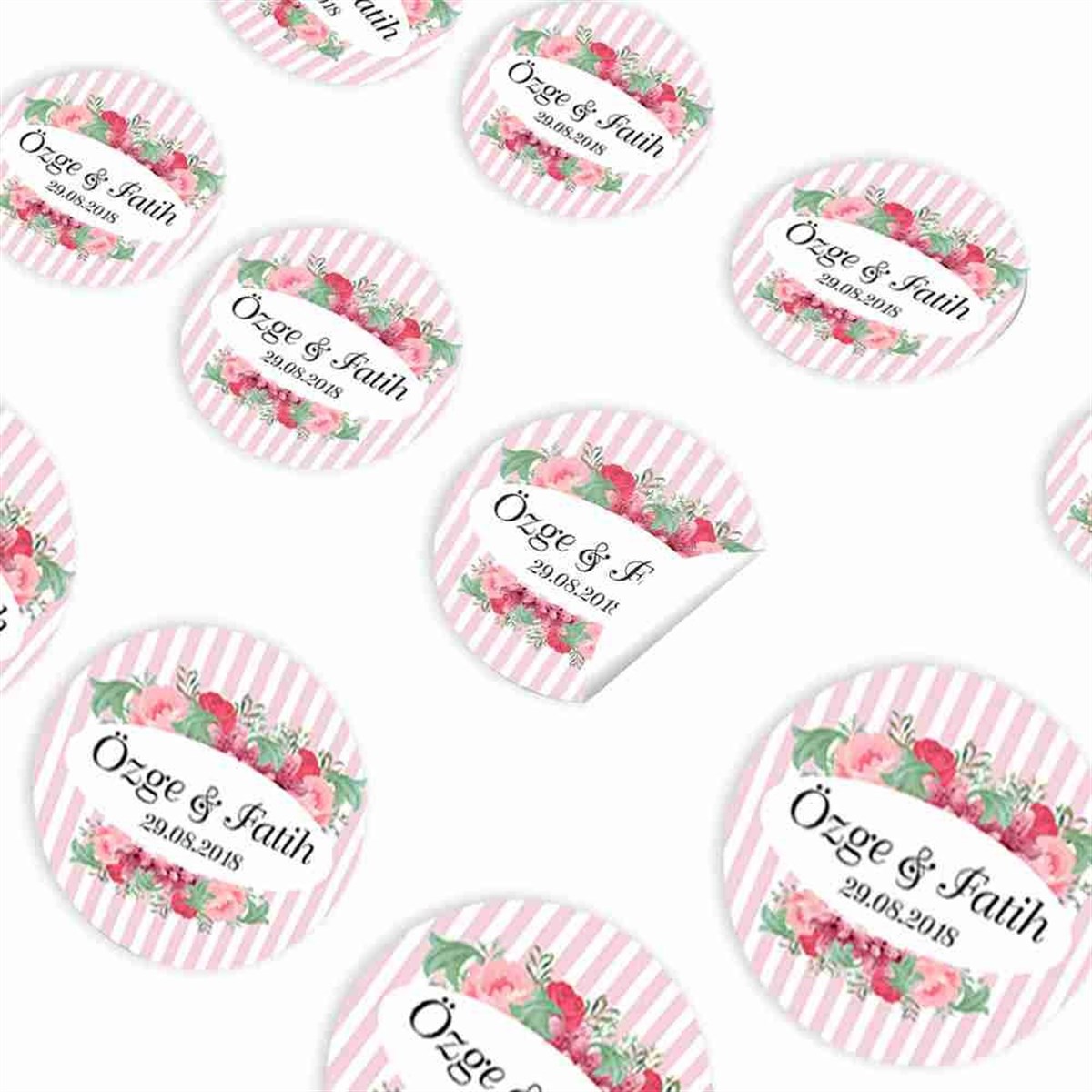 Vintage Konsept Nişan Stickerı 30 Adet 