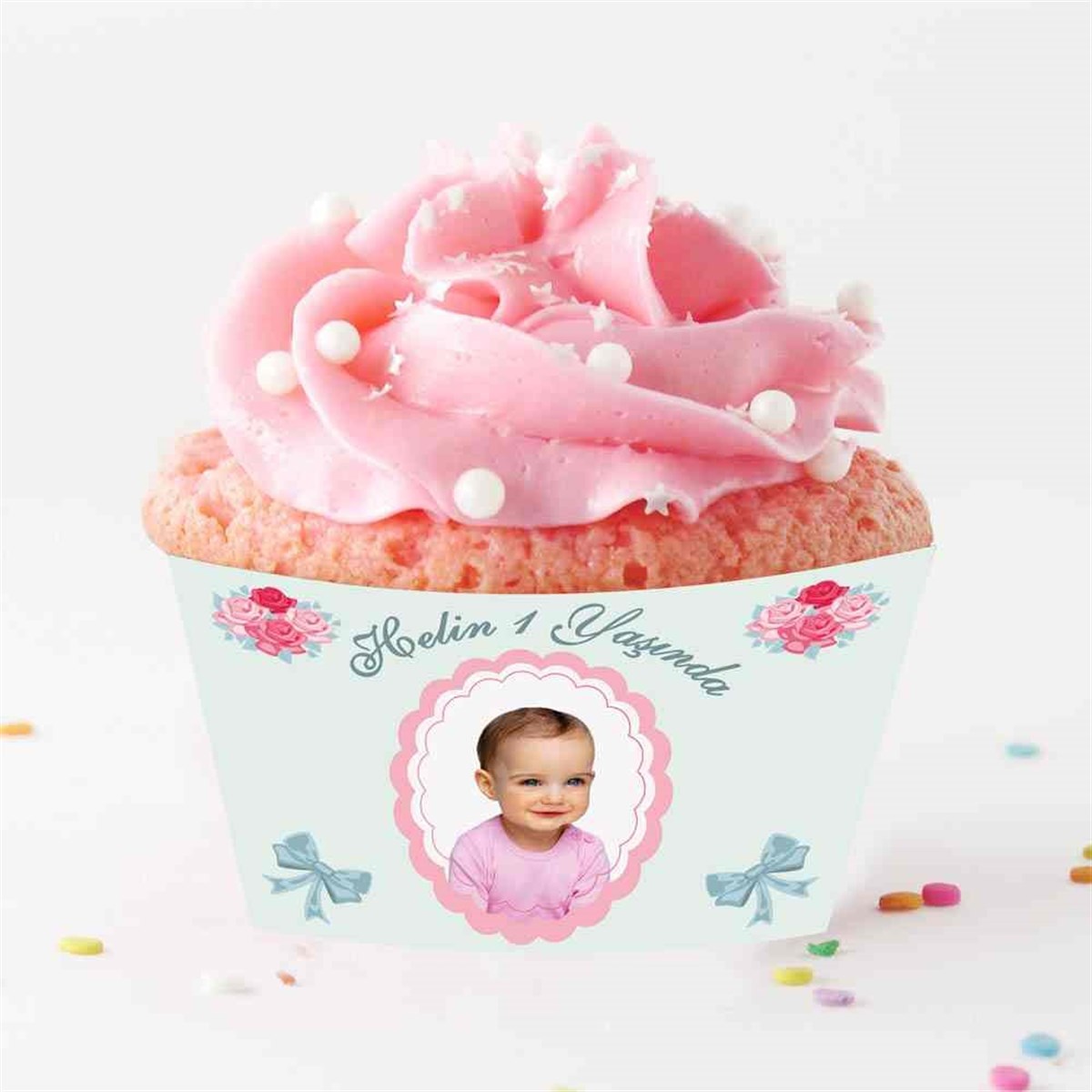 Vintage Mint Cupcake Sargısı  