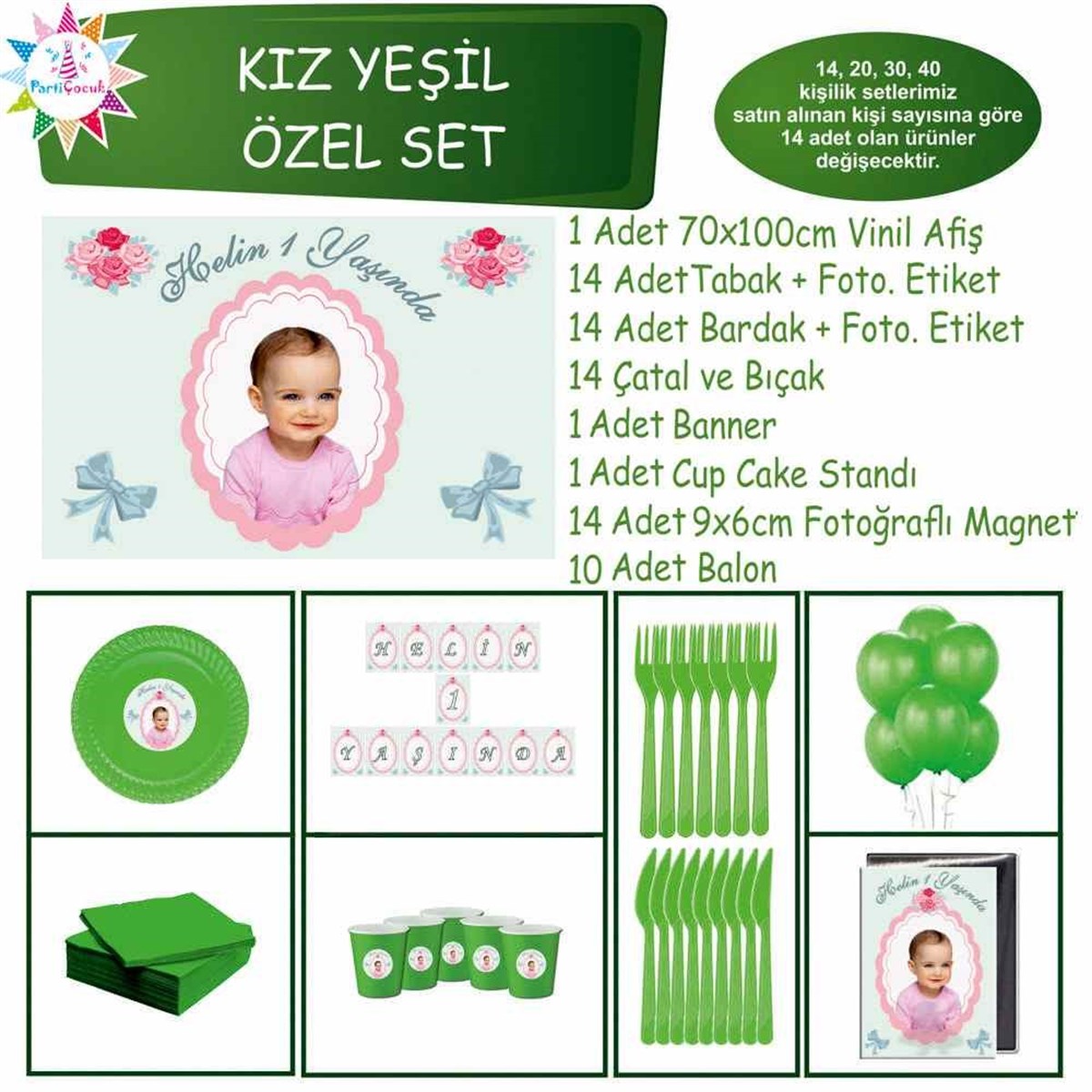 Vintage Mint Masa Süslemesi Konsept Özel Set 