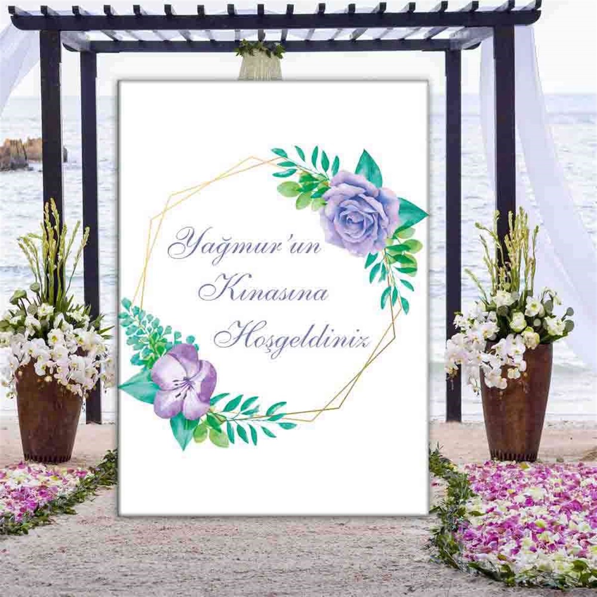 Vintage Rose Temalı Kına Pano 