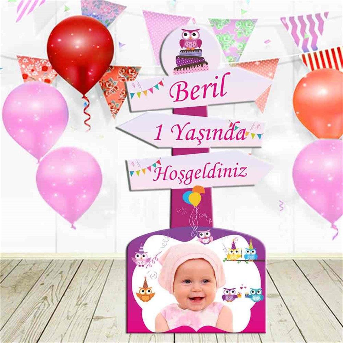 Yaş Günü Partisi Baykuş Karşılama Pano 