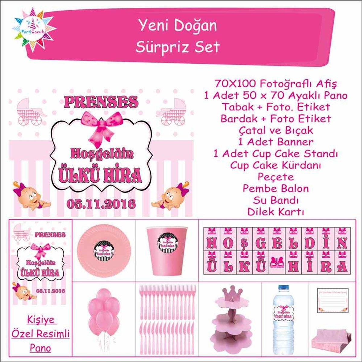 Yeni Doğan Kız Çocuğu Sürpriz Set  