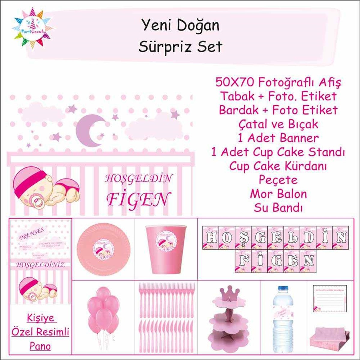 Yeni Doğan Kız Çocuğu Sürpriz Set  