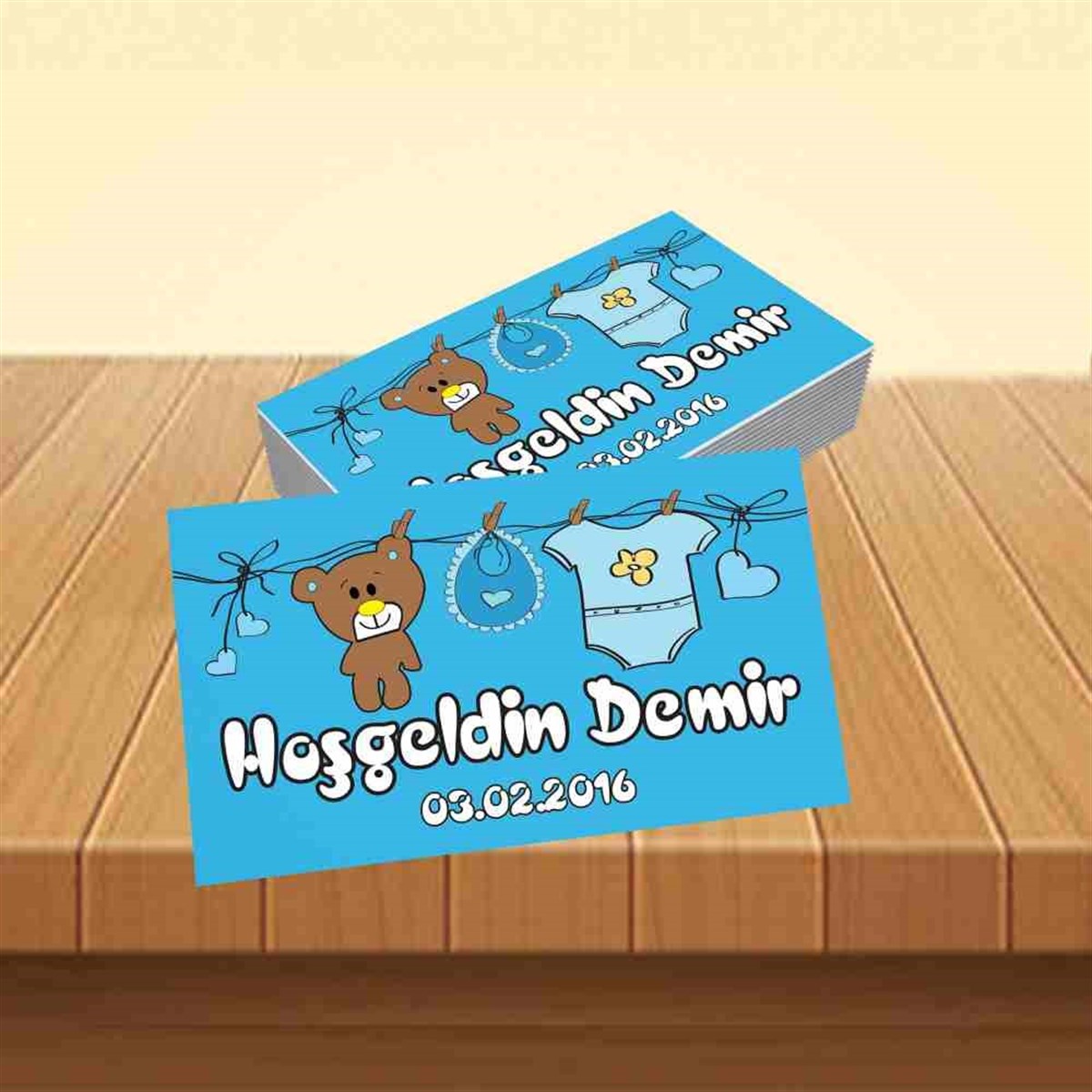 Yeni Doğan Mavi Tatlı Ayı Konsepti Buzdolabı Magneti 