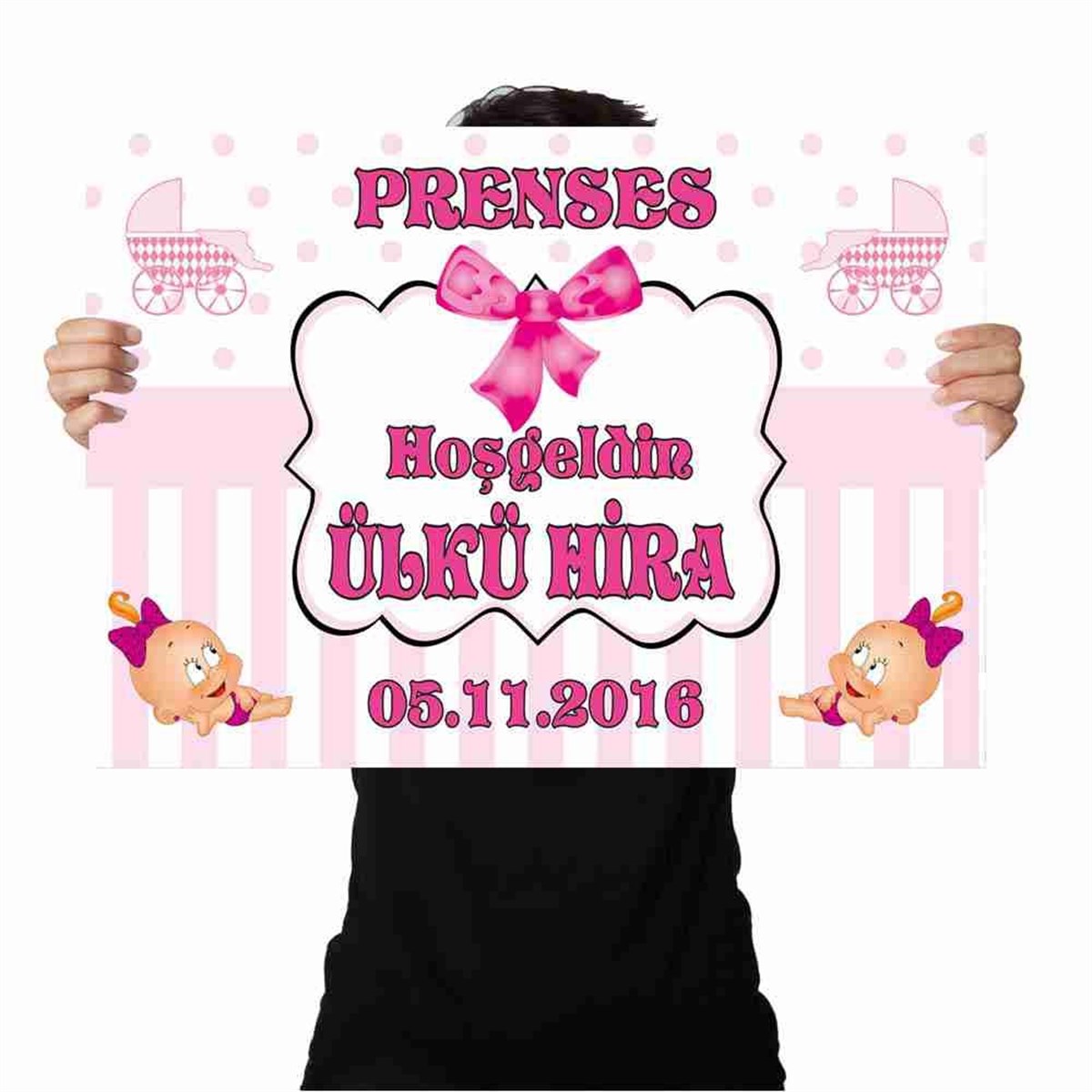 Yeni Doğan Pembe Fiyonk Konsept Afiş 