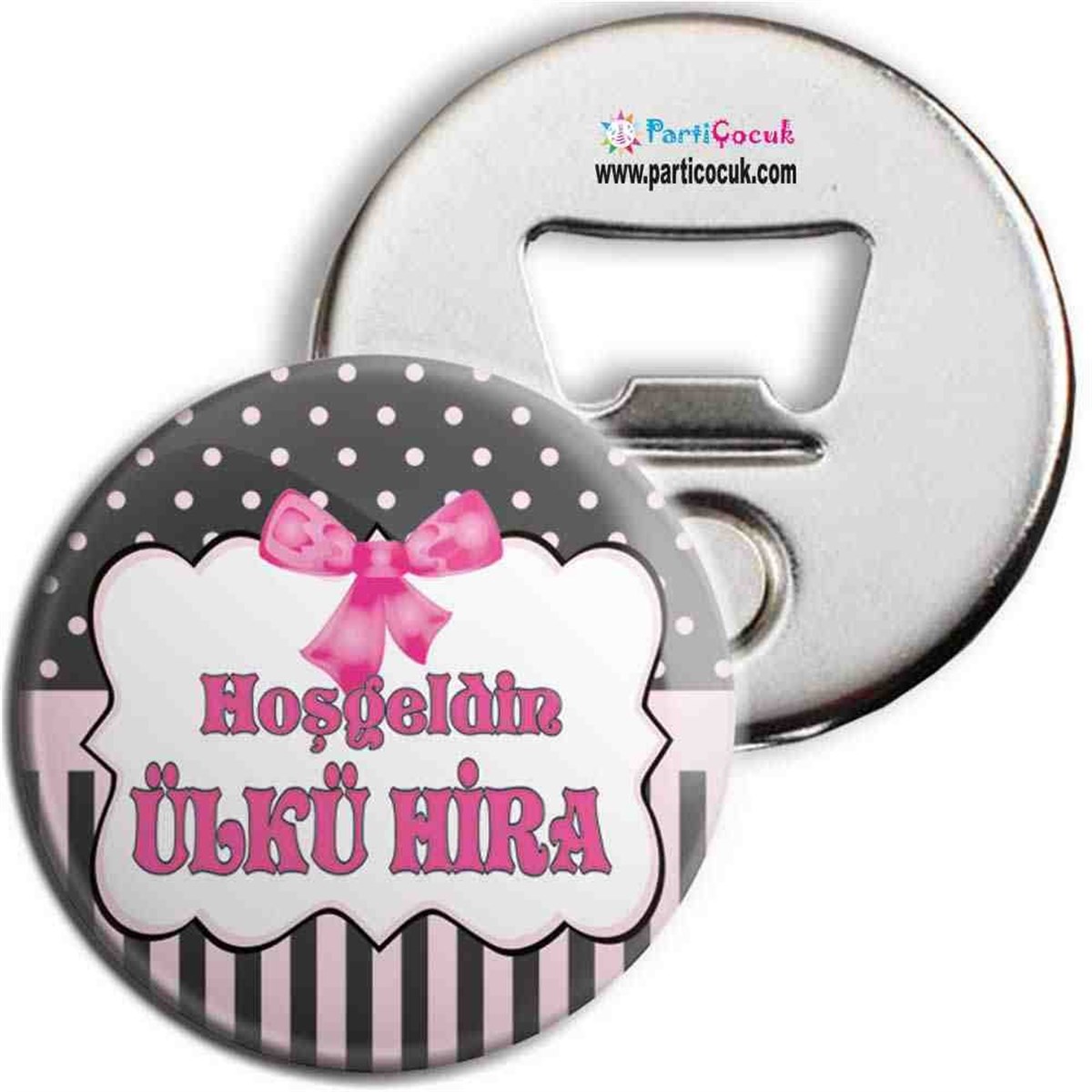 Yeni Doğan Pembe Fiyonk Konsepti Açacaklı Buzdolabı Magneti  