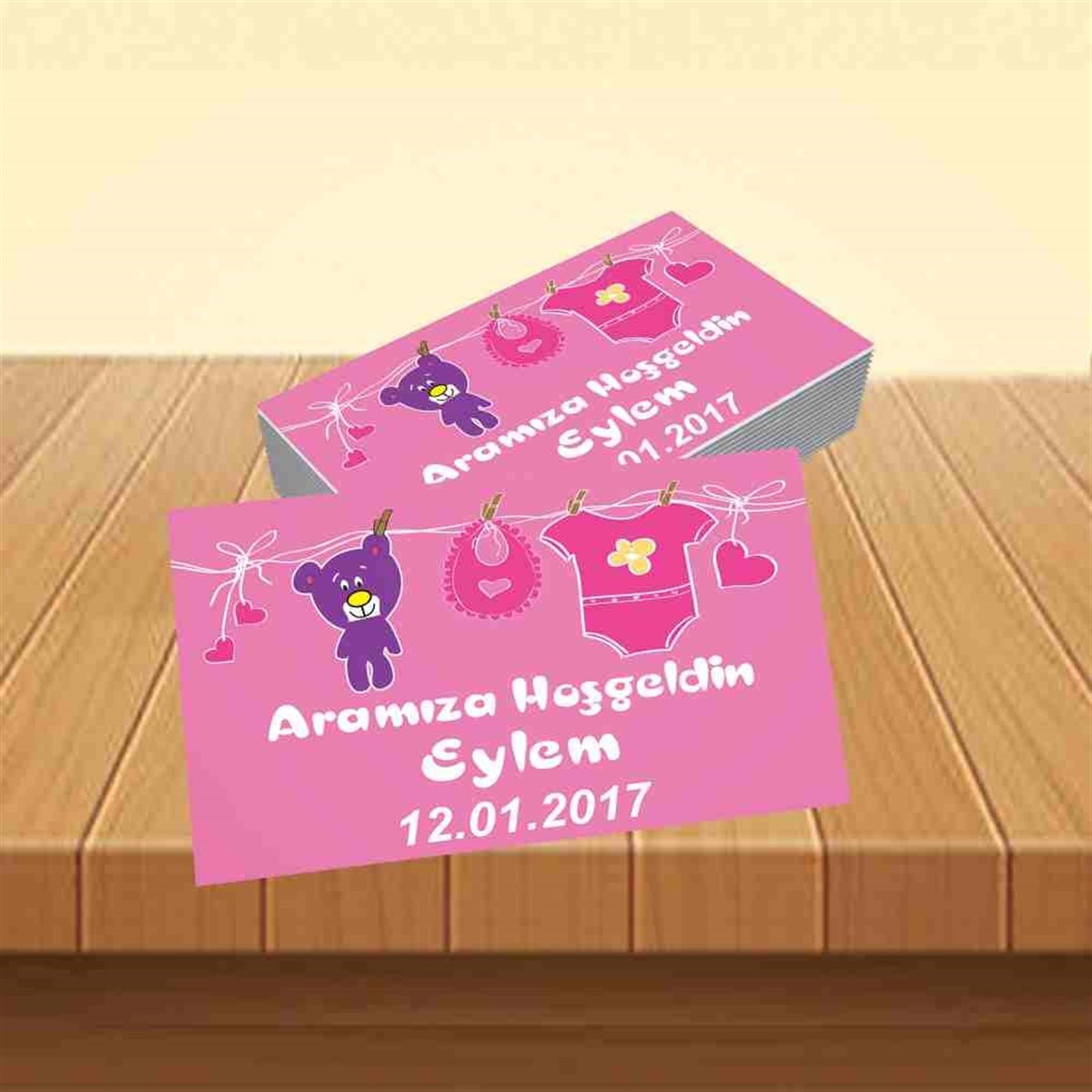 Yeni Doğan Pembe Tatlı Ayı Konsepti Buzdolabı Magneti 