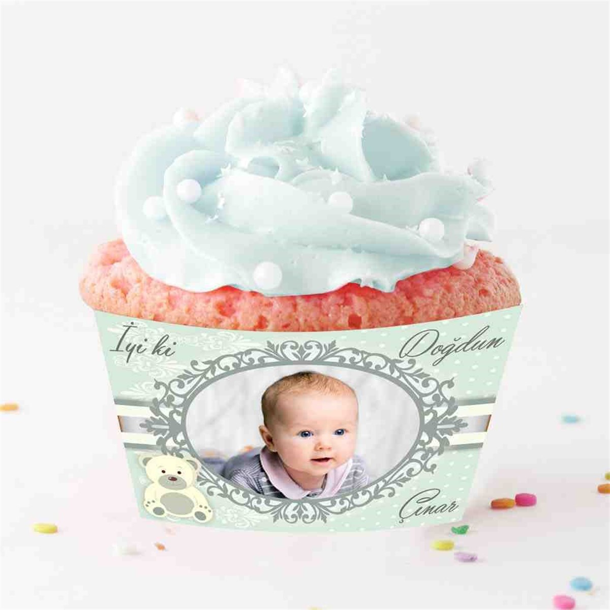 Yeşil Ayılı Cupcake Sargısı 