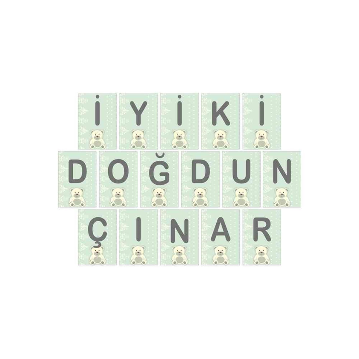 Yeşil Ayılı Konsept Harf Banner 