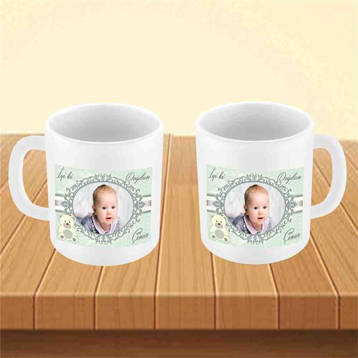 Yeşil Ayılı Konsept Kupa Bardak Mug 