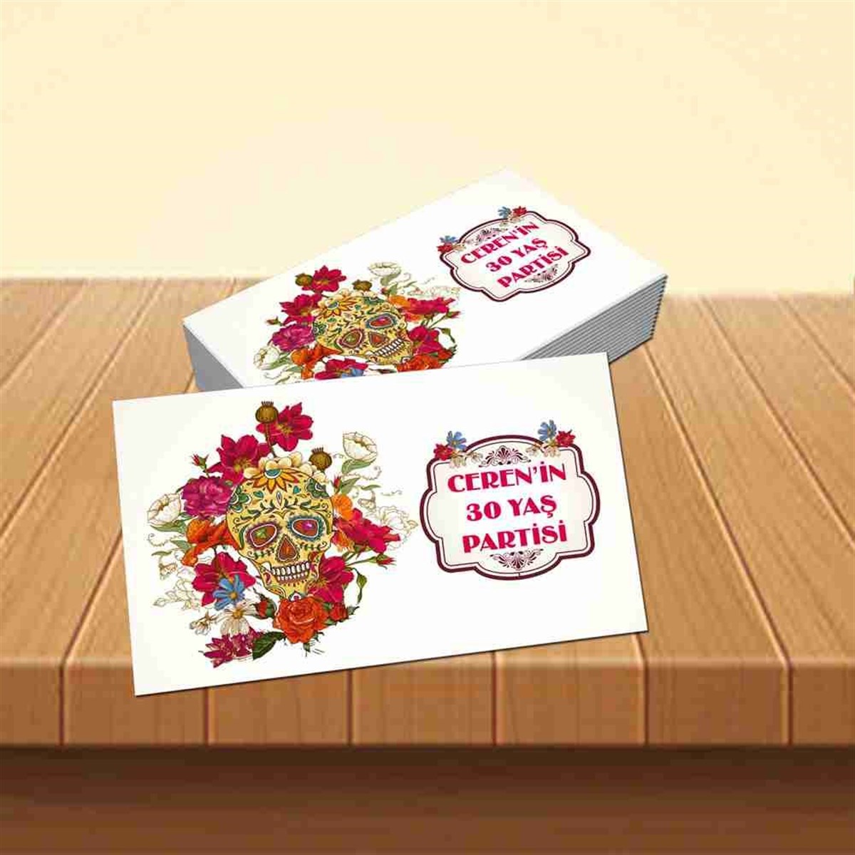 Yetişkin Doğum Günü Kurukafa Konsepti Buzdolabı Magnet 