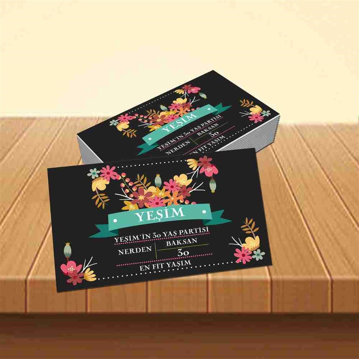 Yetişkin Doğum Günü Renkli Çicekler Konsepti Buzdolabı Magnet 