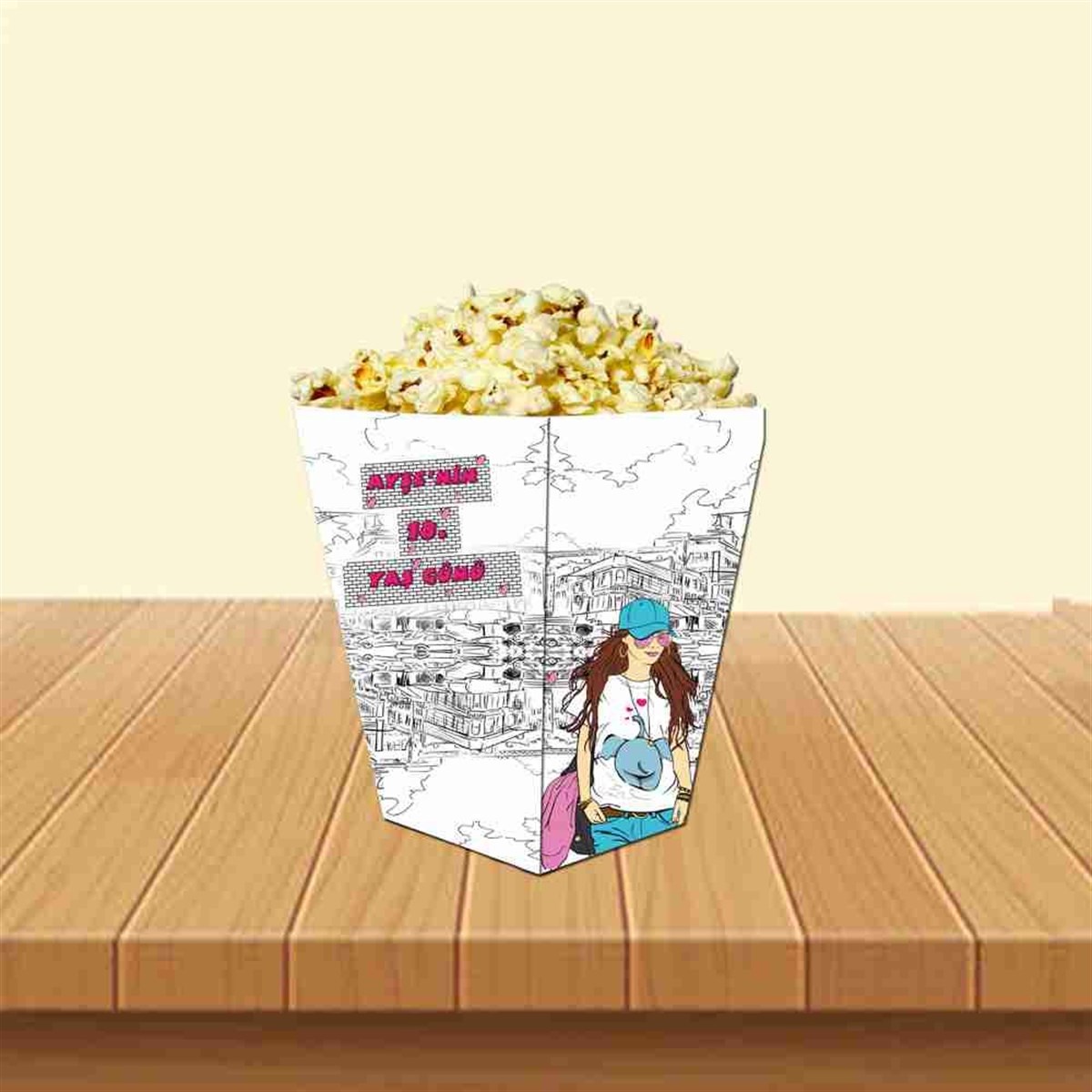 Yetişkin Doğum Günü Street Konsepti Popcorn Kutusu 