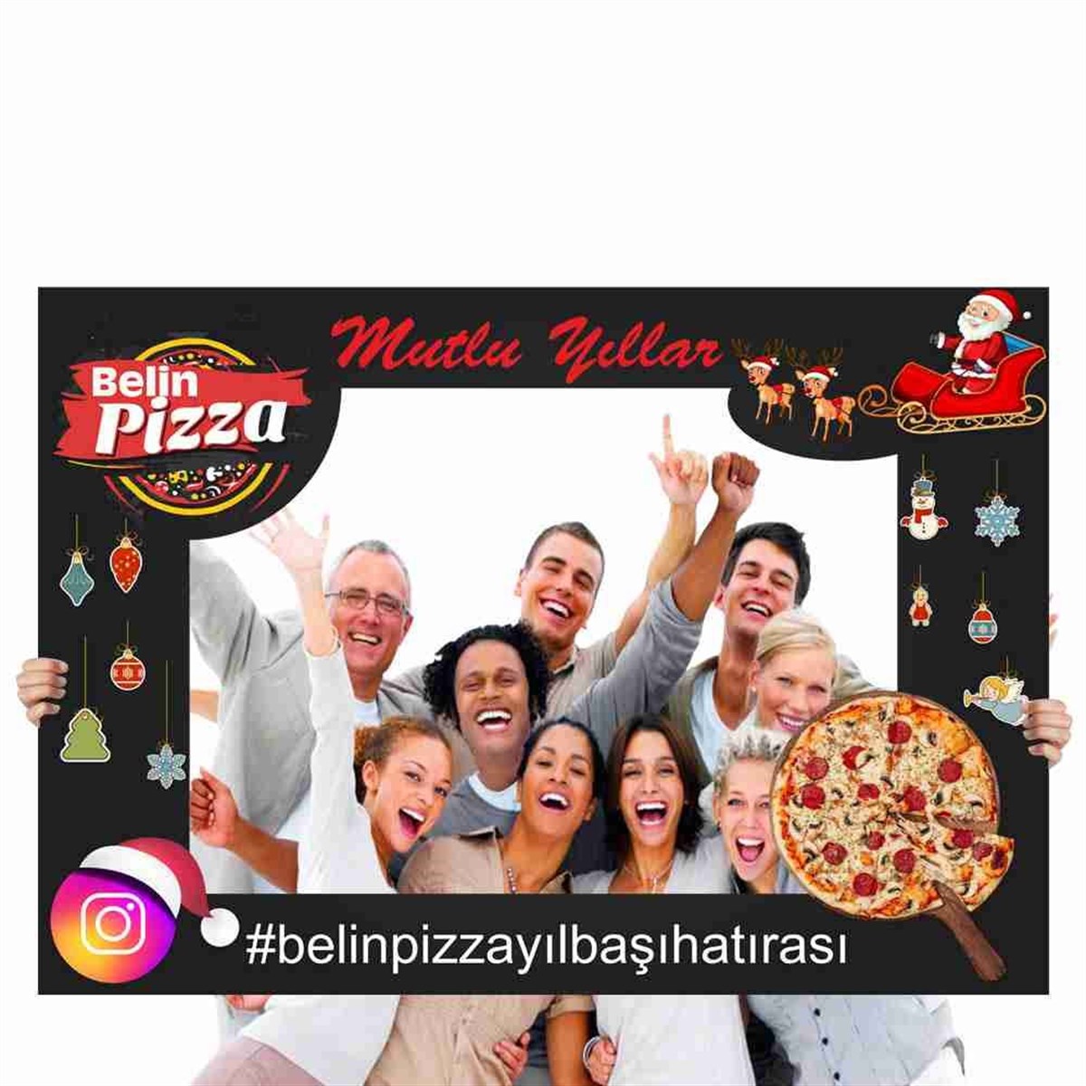 Yılbaşı Hatırası Firma Özel Özel Parti Fotoğraf Çekilme Çerçevesi  