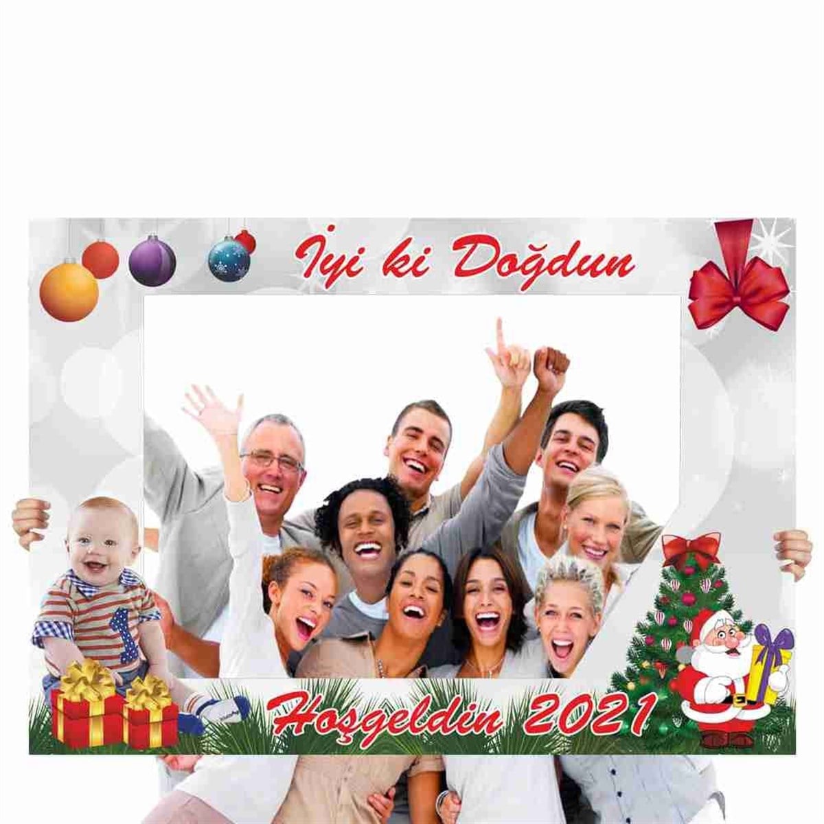 Yılbaşı Temalı Fotoğraf Çekilme Çerçevesi 