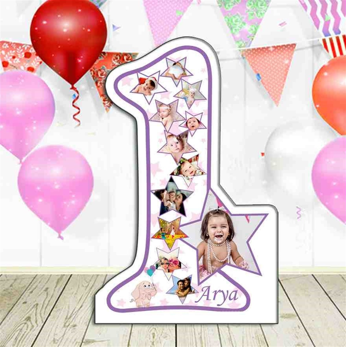 Yıldız Filli Balonlu Konsept Yaş Panosu  