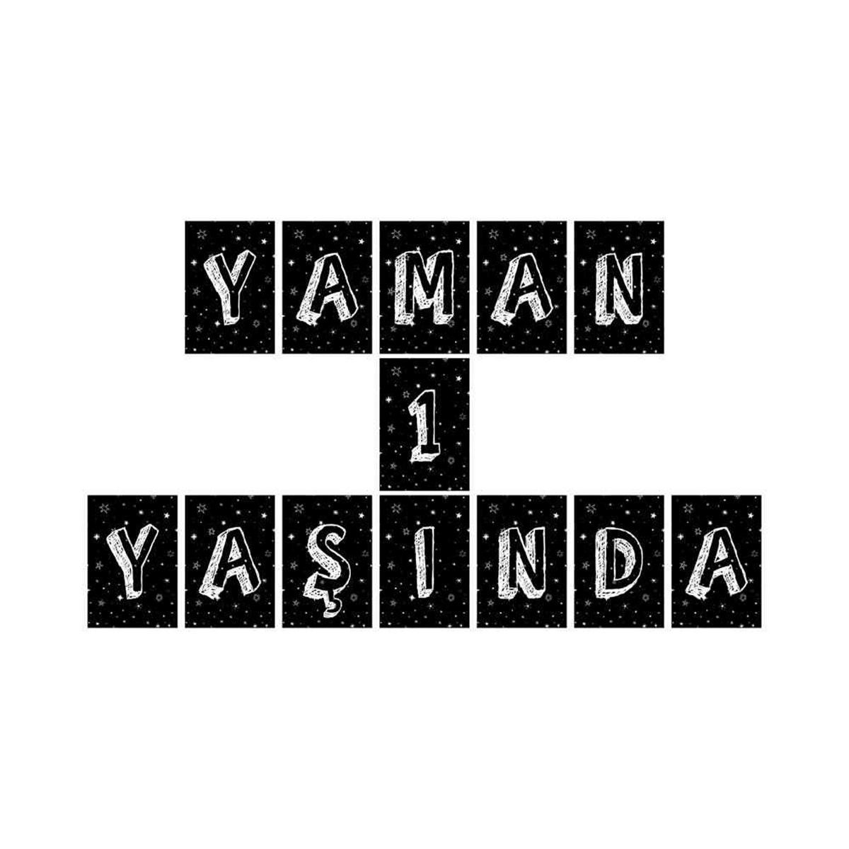 Yıldızlı Gümüş  Konsept Harf Banner 