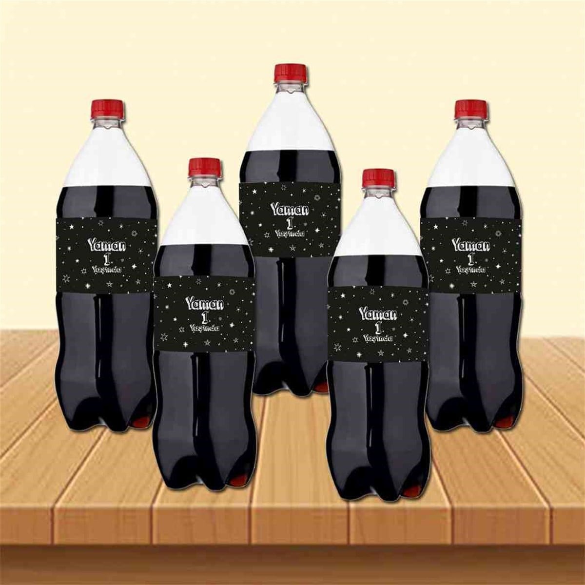 Yıldızlı Gümüş Temalı Cola Şisesi Bandı     