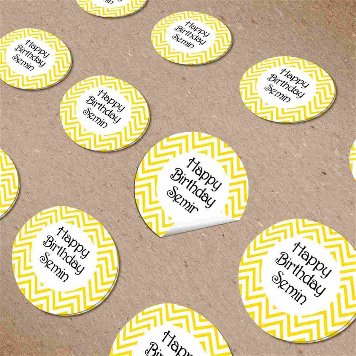 Zigzag Konsept Kişiye Özel Sticker 30 Adet  