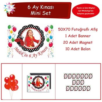 Altı Ay Kınası renkli balonlu Tema Mini Set 