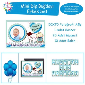 Diş Buğdayı Bıyıklı Şapkalı Mini Set 