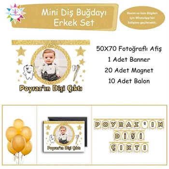 Diş Buğdayı Gold Yıldızlı Diş Parti Seti Mini Set 