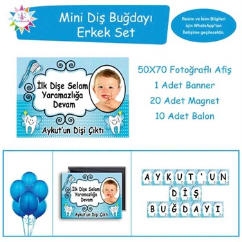 Diş Buğdayı Melek Masa Süslemesi Mini Set 