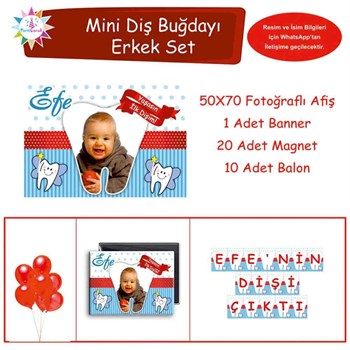 Diş Partisi Diş Kırmızı Çerçeveli Mini Set 