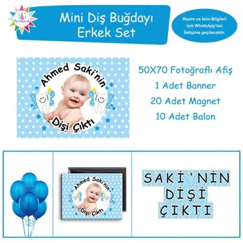 Diş Partisi Melekli Mavi Parti Süsleri Mini Set 